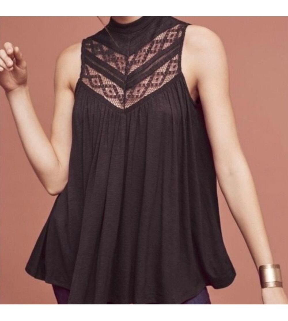 Deletta Anthropologie Purple Lace Tank Top Flowy Small